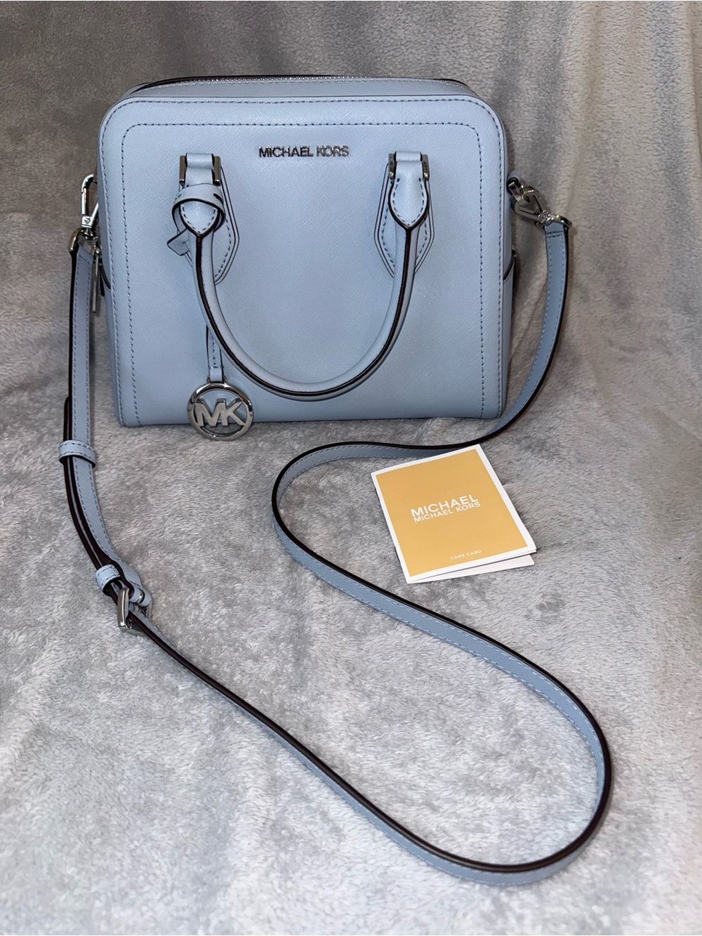 Michael Kors Pale Blue Satchel / Crossbody Purse – Like New